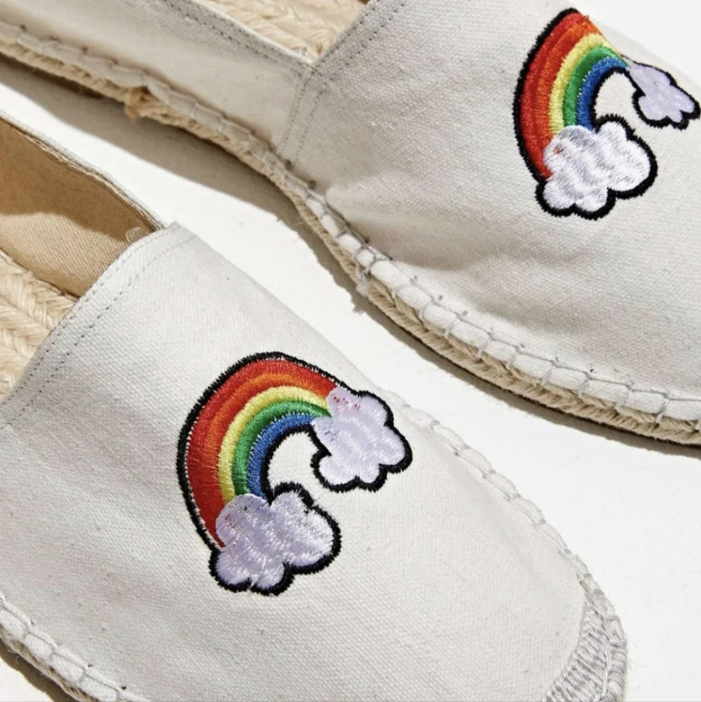 Rainbow Summer Espadrille Flats 10 Loafer Slip On